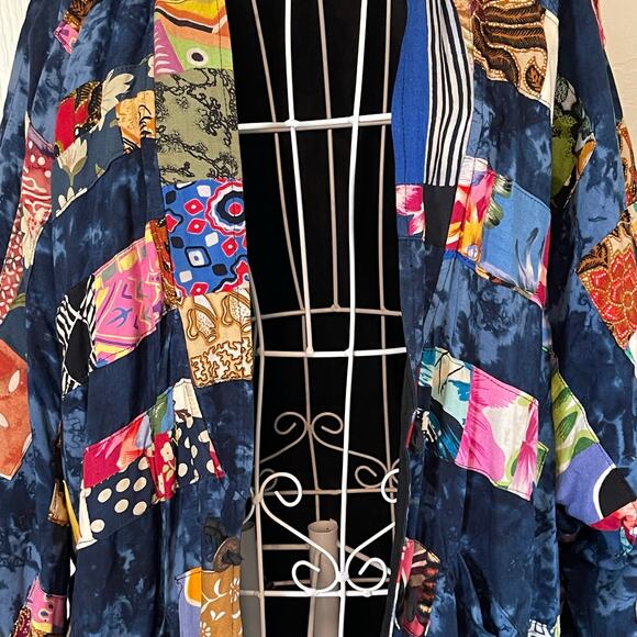 VTG Nativewear Designs Oversized Bohemian Lagenlook Quilted Jacket M Patchwork - Picture 4 of 12